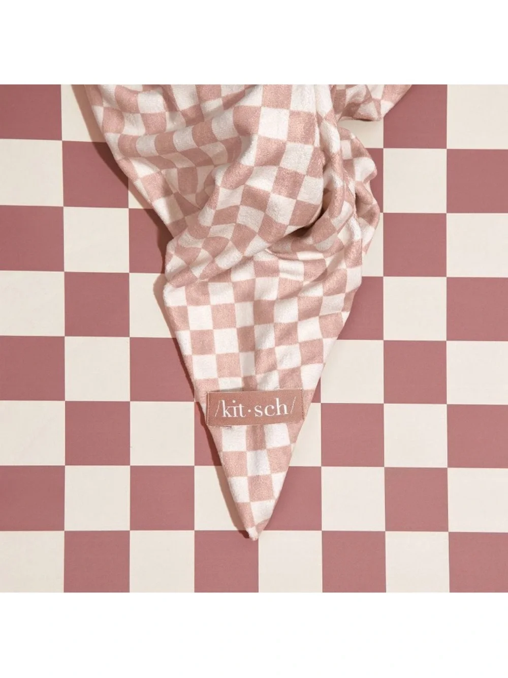 Kitsch Extra Large Quick-Dry Hair Towel Wrap •Terracotta Checker•